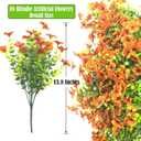 Grunyia Artificial Fake Flowers for Outdoor Spring Decoration, 16 Bundles Faux Silk Colorful Daisy UV Resistant Realistic for Outside Porch Patio Home Yard Garden Planters Pots Window Box (Orange)