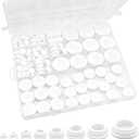 125Pcs White Rubber Plug Box, Silicone Tool Various Sizes of Round Hole, Rubber Plugs for Round Holes, Silicone Plugs Suitable for Furniture Car Wiring
