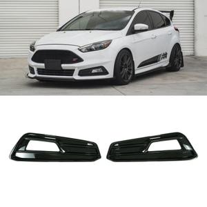 PFRREOR Front Fog Light Cover Trim for Ford Focus ST 2015-2018 OE Replacement Part F1EZ15266C F1EZ15266F Front Bumper Lamp Bezel Trim Can not fit with Focus Base Models (Glossy Black)