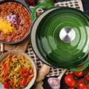 3 Quart Dutch Oven Enameled Cast Iron with Lid - Big Dual Handles - Oven Safe up to 500F - Classic Round Pot for Versatile Cooking Green