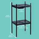 LockerMate Double Locker Shelf, Adjustable Width and Height to Fit Most School Lockers, Black, 27 inches x 1 inch x 2 inches