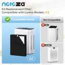 K2 Replacement Filter Compatible with Lunino K2 Air Purifier, 2 Pack Premium Double-sided Filters & 2 Pack Washable and Reusable Carbon Pre-filters