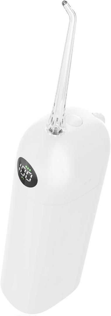 Portable Water Flosser for Teeth, 100 Power Levels (0-150-PSI Variable Pressure) Mini Cordless Electric Floss for Tooth Cleaning and Flossing, IPX7&250ML Water for Braces Aldult White