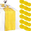 6 Pack Yellow Cheesecloth Table Runner 10FT Cheese Cloth Boho Gauze Fabric Table Runner 35 x 120 Inch Rustic Sheer for Spring Holiday Wedding Decor Baby Shower Party