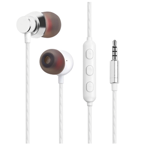 Wired Headphones With Microphone, 3.5mm In Ear With In Line Controller, White