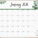 Large Desk Calendar 2026 with Desktop Mat, Cabbrix Desk Pad Calendar 22 x 17 Inch Covering January 2026 to June 2027 for Home Office and School, Leaf