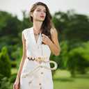 Rope Belts For Women,Women Tassel Braided Waist Belt,Tassel Waist Belts With Wooden Beads Waist Belt Rope Chain,Trendy Thin Belts White Thin Woven Waist Belts For Dresses Skirts Tunics