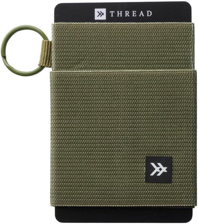 Thread Wallets Ultra Slim Minimalist Card Holder Wallet for Men and Women (One Size, Olive)
