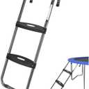 HBTower Trampoline Ladder with Horizontal and Wide Steps, Universal Hook, UV Treated Steel, 220 lbs Capacity Trampoline Accessories for Children Kids