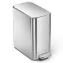 simplehuman Slim Step Can, 5L / 1.3 Gallon Compact Bathroom Trash Can, Liner Pocket®, Sleek Internal Hinge, 150,000-Step All-Steel Pedal, Lid Shox® Silent Close, Brushed Stainless Steel