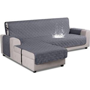 VANSOFY Upgraded Sectional Couch Covers 100% Waterproof L Shaped Sofa Slipcover Reversible Chaise Lounge Cover for Sectional Sofa Cover for Pets Cat Dog(Small,Dark Gray)