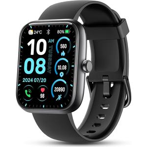 Smart Watch, 44mm Smartwatch Answer Make Calls, Alexa 1.83" Fitness Watch, IP68 Waterproof Fitness Tracker Women Men, Heart Rate/Sleep Monitor, 100+ Sports Pedometer Watch for Android & iOS Phone