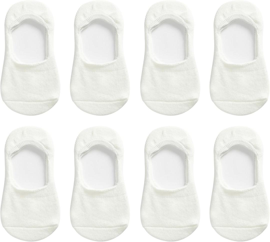 VWU Toddler Socks No Show Kids Baby Thin Cotton Socks Anti Slip Color Assorted 1-8T (White 8 Pack) VWU Toddler Socks No Show Kids Baby Thin Cotton Socks Anti Slip Color Assorted 1-8T (White 8 Pack)