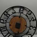 Large Metal Wall Clock, 20 Inch Retro Decorative Silent, Non Ticking, Battery Operated Modern Big Wood Wall Clock for Living Room, Farmhouse, Bedroom, Fireplace, Kitchen, Office, Home Decor