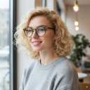 Computer Glasses for Women Men, Anti Eyestrain, Round Blue Light Glasses for TV Gaming Phone Reading, Clear Frame (Translucent Olive Green)