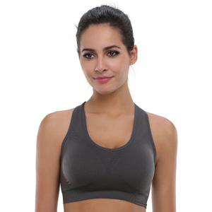 Women's Seamless Racerback Sports Bra High Impact Support Yoga Gym Workout Fitness (Large, Dark Gray)