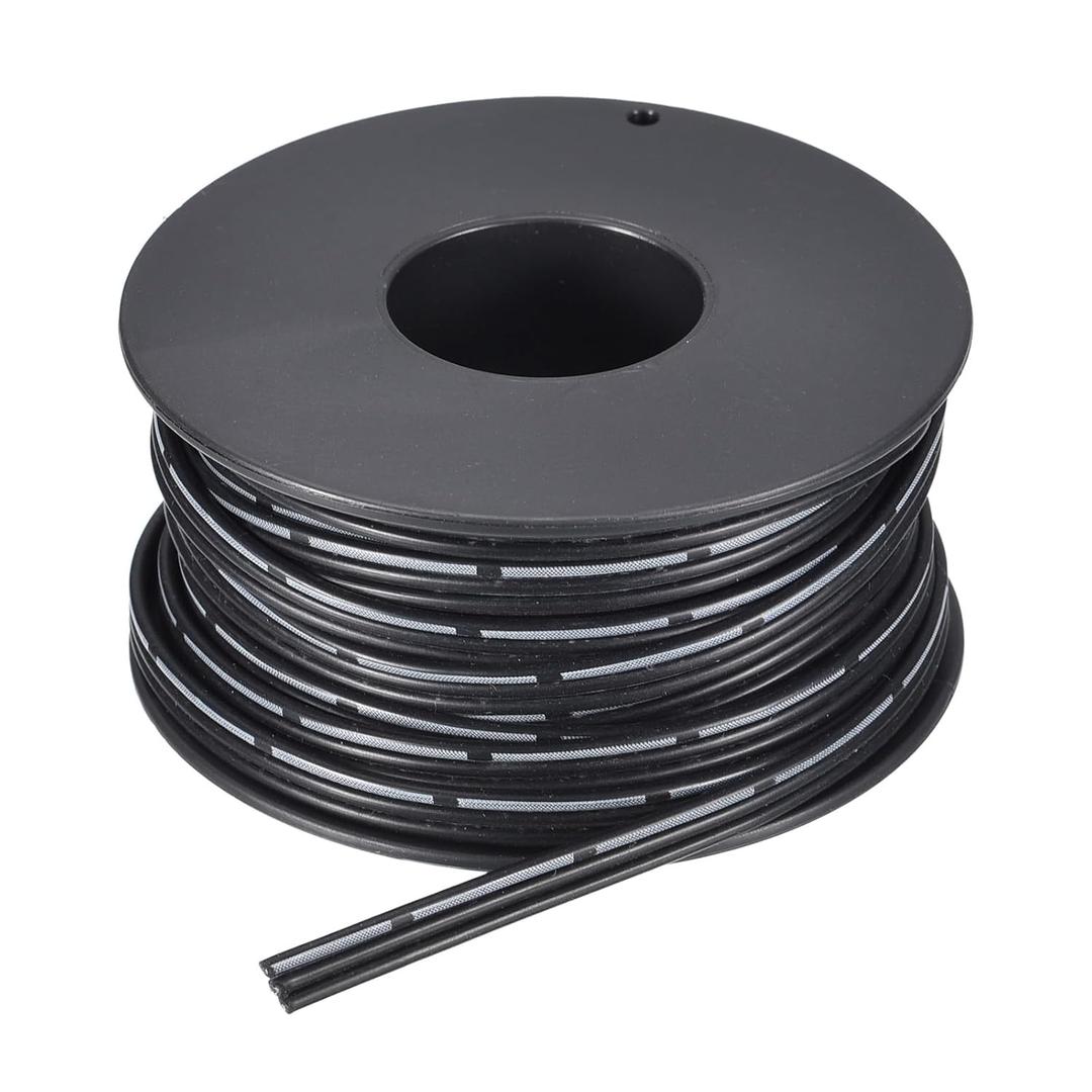 MECCANIXITY 22AWG Silicone Ribbon Cable 3Pin 22 Gauge Flat Cable Flexible Silicone Wire 7.5m/24.6ft Black Stranded Tinned Copper Wire for Model Plane, Model Car, Electric Appliance