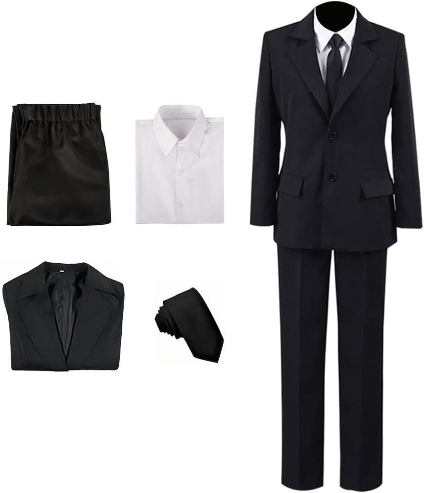 Cosplay Costume High School Outfit Uniform Suit Shirt Jacket Coat Pants Tie Halloween for Women Men(Black, L)