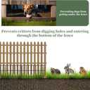 10 Panels Garden Animal Barrier Fence, 10.8ft(L) x 12in(H) No Dig Decorative Fence, 1.2in Spike Spacing Rustproof Metal Garden Fence Border for Dogs Rabbits, Bottom Blocker for Outdoor Yard Patio