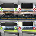 Veharvim Sun Visor Extender for Car with 2 Side Sunshade, Polarized UV400 Visor Extender Attachment for Car Visor with PC Lens,Anti-Glare for Safe Driving