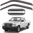 Cxdar Window Rain Guards Visors for 1999-2011 Ford Ranger SuperCab, in-Channel Window Vent Wind Shades Deflectors for 99-08 Mazda B3000, 99-10 Mazda B4000 Extended Cab