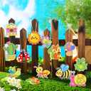 Frienda 24 Pcs Summer Diamond Painting Keychain Kits, 5d DIY Summer Diamond Art Animal Bee Frog Sun Ornaments Beginner Friendly Crafts for Family Decor Seasonal Gifts, small to medium