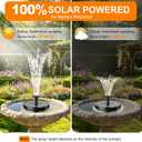 Solar Fountain for Bird Bath, Solar Powered Water Fountain 4-in-1 Nozzles | Upgrade 1.8W Solar Fountain Pump for Bird Bath, Standing Floating Solar Powered Fountain for Garden, Pond, Pool, Outdoor