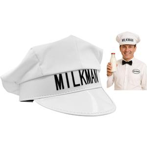 Nicky Bigs Novelties Morph Milkman Hat, Milk Man Hat, Milkman Hats, Milkmans Costume For Men, Milk Man Costume Accessories, One Size