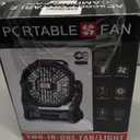 Portable Camping Fan, Rechargeable Battery Operated with LED Lights, Hanging Hook, 270Rotation, 20000mAh Battery Powered Fan for Beach, Office, Picnic, Fishing, Travel, Tent (Black)