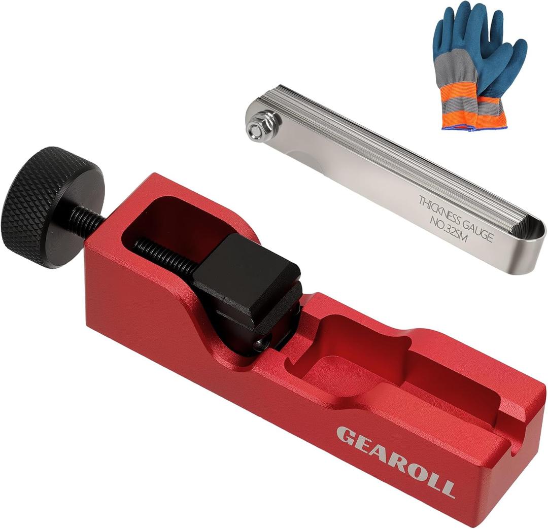 Spark Plug Gap Tool with 32 Blade Steel Feeler Gauge, Spark Plug Gapping Tool for Most 10mm 12mm 14mm 16mm Thread Spark Plugs, Red