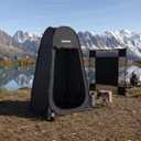 Pop Up Privacy Tent with Mesh Bottom Portable Camping Shower & Changing Tent, Outdoor Dressing Room, Toilet Stall & Privacy Shelter for Beach, RV, Tailgating & Travel, Black, 6.2' x 3.3'