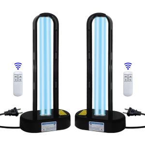 BAIMNOCM UV-C Lamp for Dust Mite 38 Watt 2 Pack, UVC Germicidal Lamp with Remote Control, UV Disinfection Light Bulb, Ultraviolet Light for Room Basement/Bedroom/Kitchen