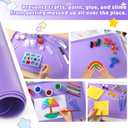 AtMini Silicone Art Mats for Kids, 24"x16" Silicone Craft Mat with Lip to Keep Clean, Play Sand, Painting, DIY Crafts Mat for Kids (Purple)