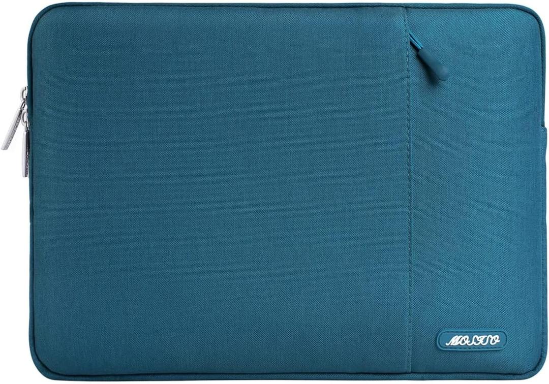 MOSISO Laptop Case 15 inch, 15 inch Laptop Sleeve Compatible with MacBook Air 15 M4 A3241 M3 A3114 M2 A2941 2025 2024 2023,Dell XPS 15,Polyester Vertical Computer Sleeve Bag with Pocket, Deep Teal