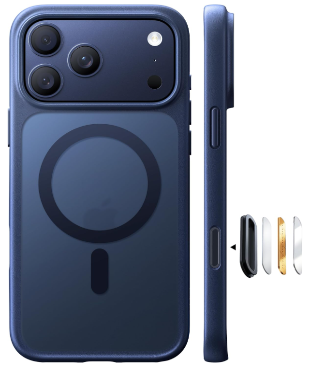 TORRAS for iPhone 17 Pro Case, Camera Control, Fit for MagSafe, MilitaryGrade Protection, Magnetic Slim Translucent AntiFingerprint Phone Case for iPhone 17 Pro 6.3", Deep Blue