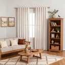 MYSKY HOME Natural Linen Curtains for Living Room, Semi Sheer Curtains & Drapes 84 inches Length 2 Panels Set Farmhouse Country Style Back Tab Draperies for Sliding Glass Door, 50" Wide, Linen
