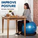 ProBody Pilates Yoga Ball Chair, Exercise Ball Chair with Base or Stand for Home Office Desk Sitting or Workout, 65cm Antiburst Balance & Stability Ball Seat, Large Gym Ball for Back, Abs
