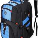 SHRRADOO Extra Large 50L Travel Laptop Backpack with USB Charging Port, College High School Backpack Airline Approved Business Work Bag Fits 17 Inch Computer for Men Women (Blue)