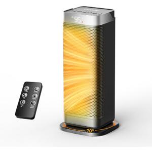 Space Heaters for Indoor Use, CCGIRU 1500W Electric Fast and Safety Heaters with 70Oscillating, Remote,PTC Ceramic Heater for Office Bedroom