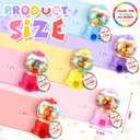 Foilswirl Candy Party Favors with 3.8 Inch Mini Candy Dispenser Toy Thank You Cards Mini Bubble Gumball Machines for Land Birthday Party Decorations Favors(18 Sets), one size
