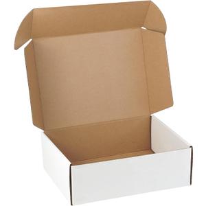 12"x9"x4" Shipping Boxes Set of 5, White Corrugated Cardboard Box Literature Mailer