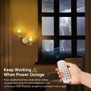 Battery Operated Wall Sconce, 2-Lights Vinatge Brass Wall Lighting with Green Tluip Shade Rechargeable Bulb with Remote for Living Room, Bedroom (1 pack)