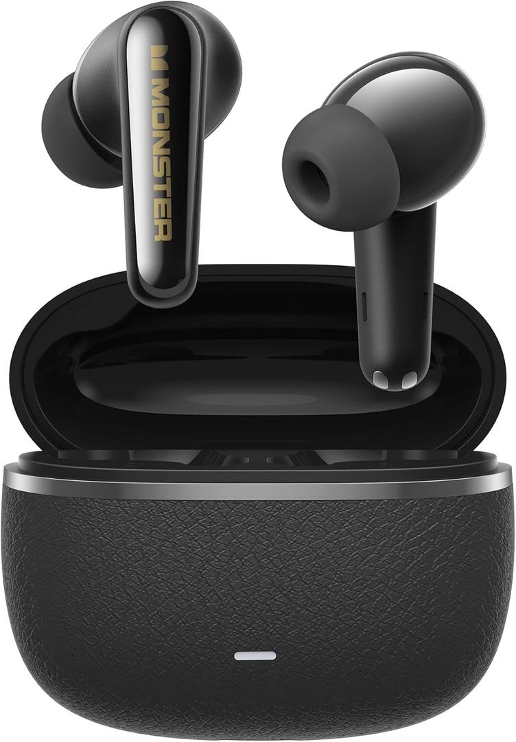 Monster Clarity 200 Wireless Earbuds  Bluetooth 6.0 in-Ear Headphones with Charging Case, Stereo Earphones Deep Bass Sound, Built-in Mic, Clear Call, ANC Noise Cancelling Mic, Up to 25 Hours Playtime