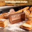 3 Pcs Pullman Loaf Pan with Lid, 2.2lb/1lb/0.5lb Dough Capacity, Non-Stick Carbon Steel Bread Pans for Homemade Bread Sandwich and Toast, Sourdough Loaf Pan with Lid, Corrugated Toast Mold (Golden