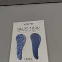 Crave Naturals Glide Thru Detangling Hair Brush for Adults and Kids - Detangler Hairbrush for Curly or Straight, Wet or Dry Hair - Gentle on Tangles Comb - Navy Blue and Blue Cheetah (Pack of 2)