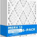 (6 Pack) 16x25x1 Furnace Air Filters, MPR 1900 & FPR 10, MERV 13 Pleated Air Filter (Actual Size: 15.75"x24.75"x0.75")