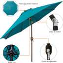 Blissun 9' Outdoor Patio Umbrella, Outdoor Table Umbrella, Yard Umbrella, Market Umbrella with 8 Sturdy Ribs, Push Button Tilt and Crank