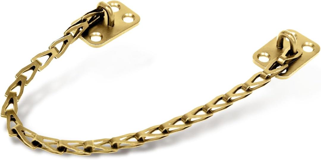 MEGA HANDLES Transom Door Chain 12-Inch, Door Chain Stopper for Transom Windows, Cabinet Door Restraint, Chain Lid Support, Durable Transom Window Hardware for Enhanced Safety - Satin Brass
