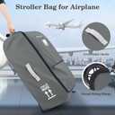 Stroller Bag for Airplane, Stroller Travel Bag Compatible with UPPAbaby Vista V1 V2 V3, Cruz V1 V2 V3, Rolling Wheel Bag with Storage Pocket, Multiple Handles,Luggage Tag for Flight Travel,Grey