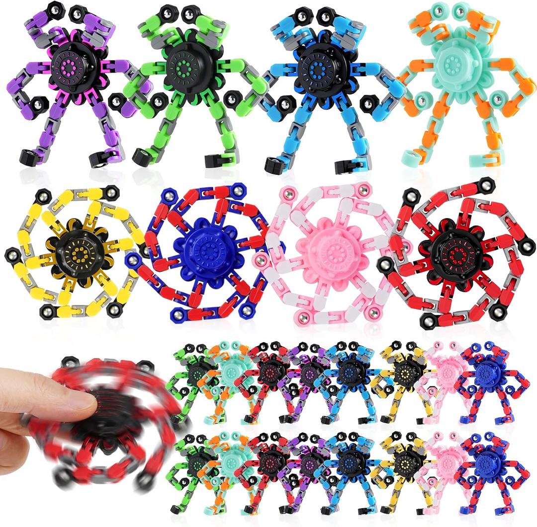 24PCS Transformable Fidget Spinners,Easter Basket Stuffers for Boys,Easter Fidget Party Favors,Sensory Bulk Robot Fidget Stress Relief Toys for Kids Boys Girls 8-12,Easter Basket Essentials